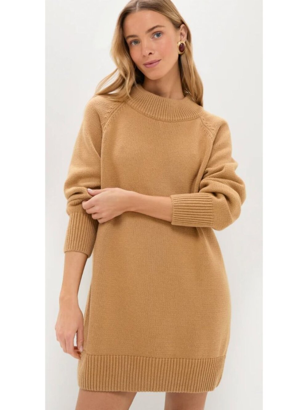NWT Tuckernuck Pomander Place Heavyweight Camel Kristen Sweater Dress-sz Small